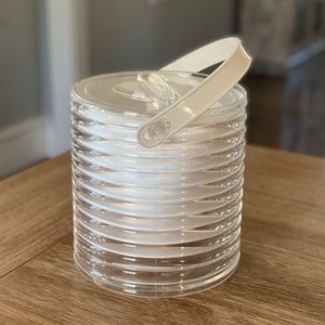 Vintage Sally Designs Clear White Acrylic Ice Bucket